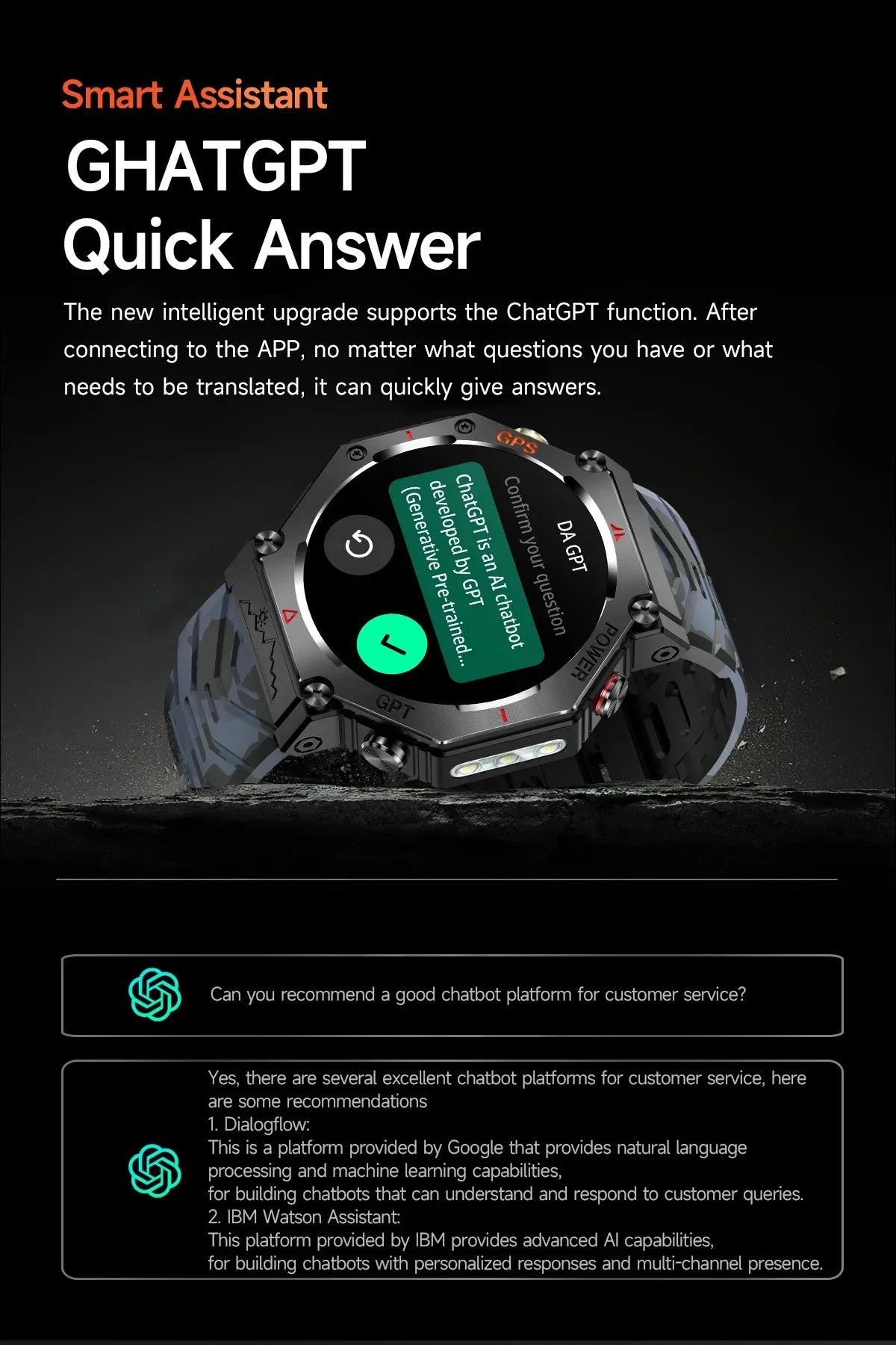 Military Smart Watch T-Rex 3 Bulit-in GPS Compass Altimeter Barometric 10ATM IP69K Waterproof AMOLED Bluetooth Call Smart watch - Wear444