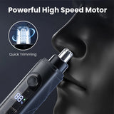 Electric Nose Hair Trimmer for Man Women Digital Display 360° Roating Machine Nose Ear Hair Remove Shaver Razor Detachable Blade