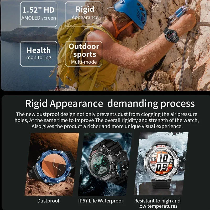 Rainbuvvy T96 TWS Smart Watch Earphone 1.52inch Amoled 3 IN 1 Local Music Player Wireless Headset BT Call Earbuds Smartwatch - Wear444