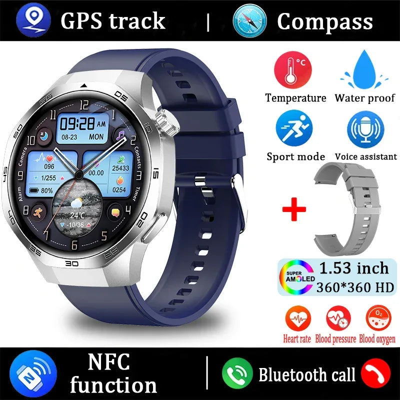 New Watch 5 Pro Smart Watch HD AMOLED Screen GPS Tracker Bluetooth Call Health Monitoring Waterproof Sports SmartWatch Men Women - Wear444