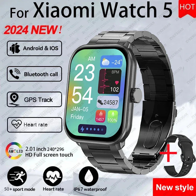 For Xiaomi Watch 5 Global Version Men Women HD AMOLED Display Heart Rate Bluetooth Call GPS Track Waterproof Sports Smart Watch - Wear444