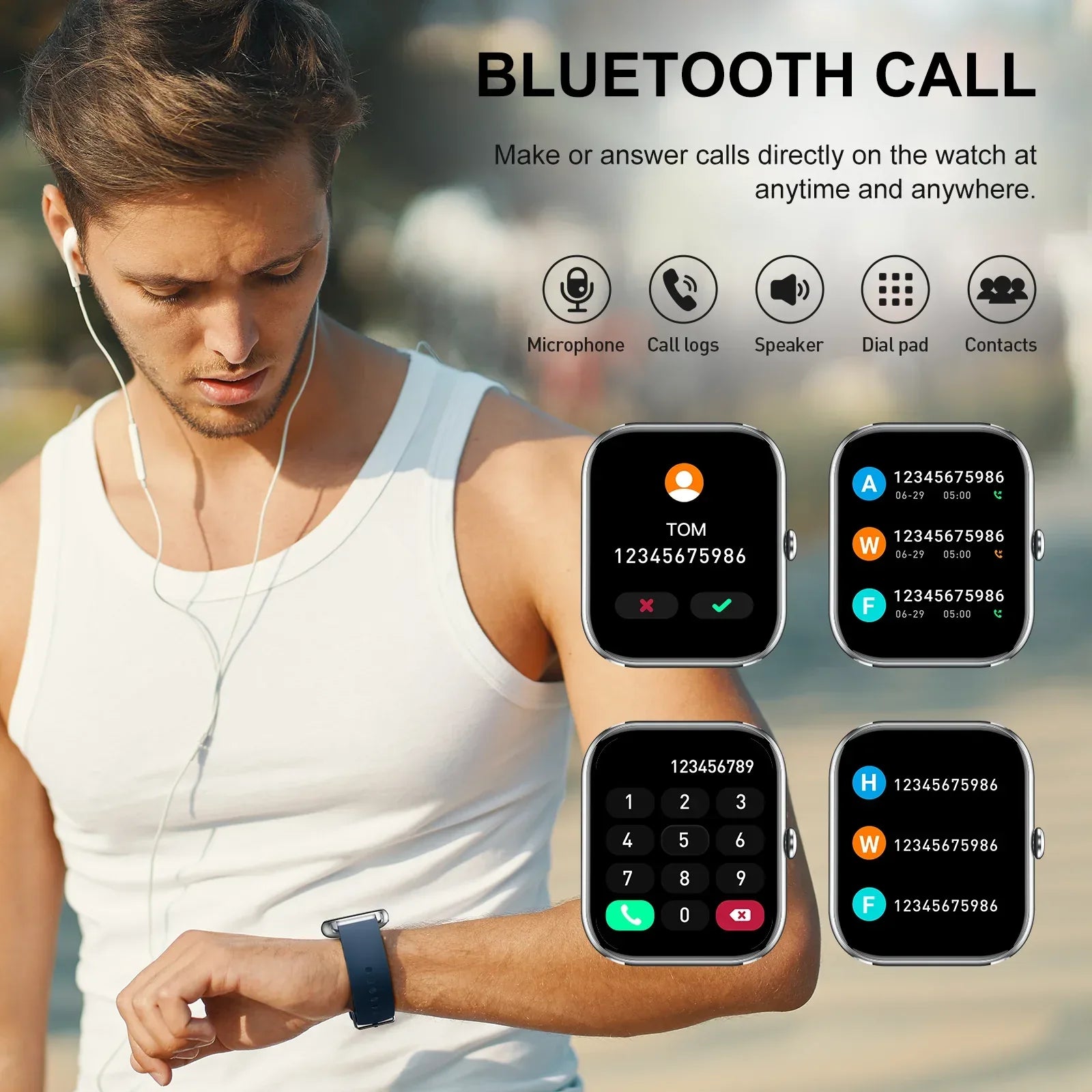 Smart Watch, 1.85" Smartwatch for IP68 Waterproof, 110+ Sport Modes, Fitness Activity Tracker, Heart Rate Sleep Monitor. - Wear444