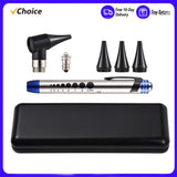 2 in 1 Otoscope and Eyes Diagnostic Tool Kit Portable Stainless Steel Handheld Optical Otoscope Ears Diagnostic Supplies