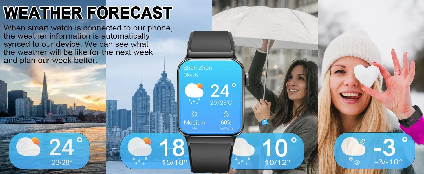 Smart Watch, 1.85" Smartwatch (Answer/Make Call), IP68 Waterproof Fitness Tracker, 100+ Sport Modes, Heart Rate and Sleep Monito - Wear444