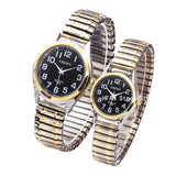 Fashion Women Men Watch Flexible Elastic Band Quartz Wrist Watch Black Dial Steel Strap Couple Watch Gift