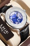 LIGE Quartz Man Watch Leather Fashion Luxury Watch for Men Military Casual Sports Outdoor Waterproof Wristwatch Reloj Hombre New