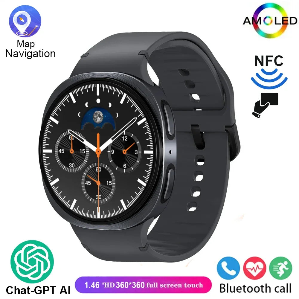 2025 New Smart Watch 8 Classic 46mm Ultra HD Screen ChatGPT GPS NFC Compass Clock Bluetooth Call Waterproof Smartwatch Men Women - Wear444