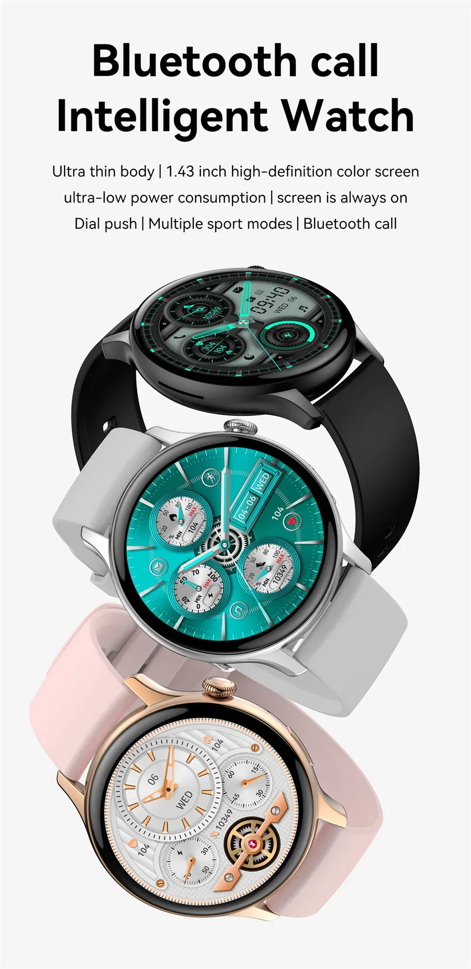 Smartwatch for Women AMOLED Screen Always Display Time NFC IP68 Waterproof Sports Call Women Smart Watch For Women Custom dial - Wear444