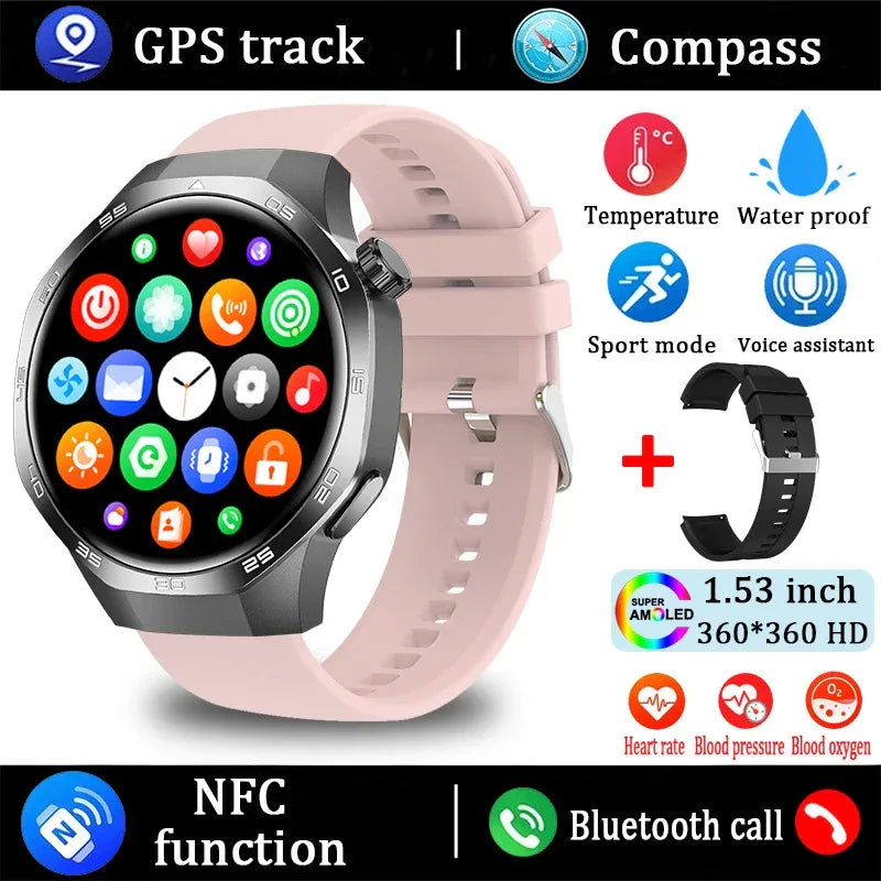 New Watch 5 Pro Smart Watch HD AMOLED Screen GPS Tracker Bluetooth Call Health Monitoring Waterproof Sports SmartWatch Men Women - Wear444