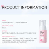 Japan Sakura Cleansing Mousse 100ml Deep Clean Moisturizing Foam Face Wash For All Skin Types Whitening  Beauty Bubble Skincare