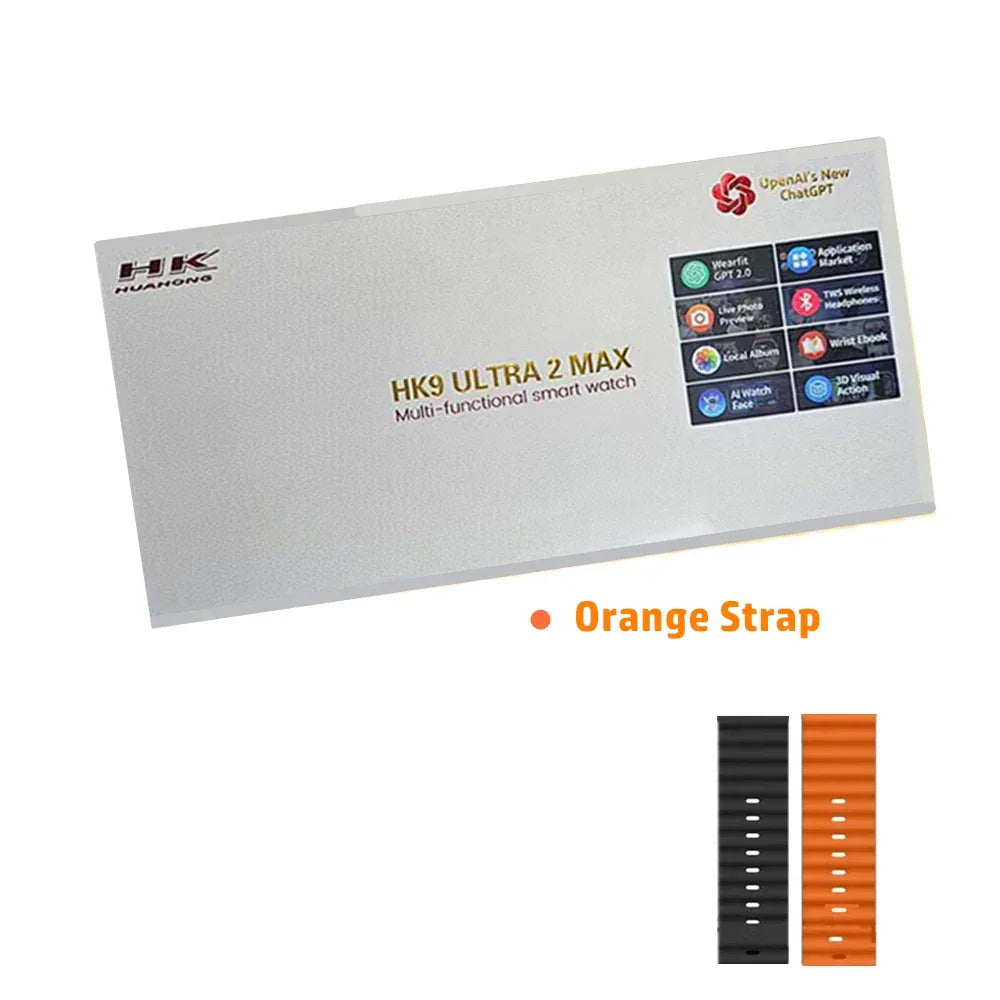 HK9 Ultra 2 MAX Gen4 AMOLED Screen Smart Watch 2GB ROM ChatGPT Local Music Album E-Book Connect TWS For IOS Android Smartwatch - Wear444