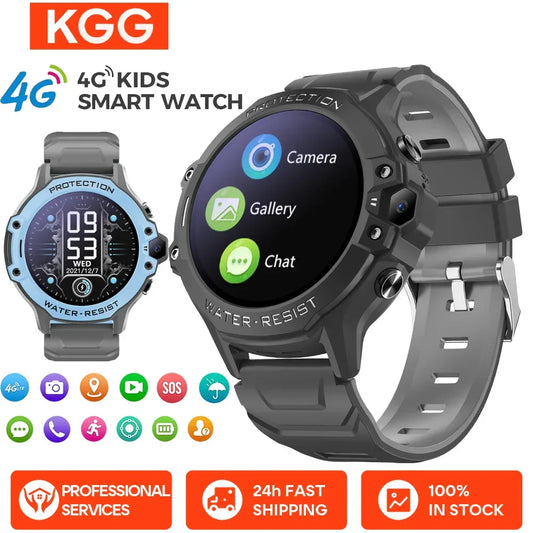 Kids 4G Smart Watch Student 1.28" Waterproof GPS WIFI LBS Location Video Call Chat Calculator Children Smartwatch 670Mah Battery - Wear444