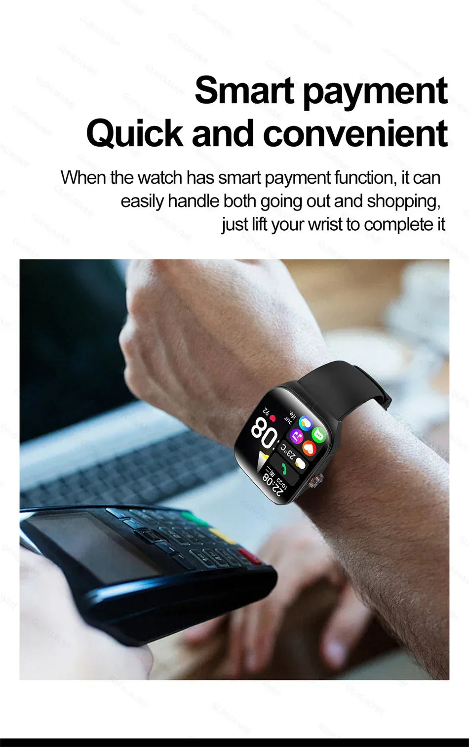 2025 NFC Smartwatch AMOLED Screen Always show Time Bluetooth Call Series 9 Clock Custom Dial Men Sport Health Women Smart Watch - Wear444