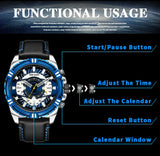 MEGIR Luxury Men's Watch Leather Belt Quartz Business Watches Luminous Fashion Sports Man Wristwatch Clock Relogios Masculino