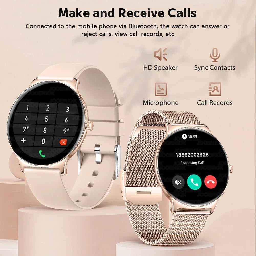 For Huawei Xiaomi New Ultra Thin Smart Watch Women Screen Always Display Time Sports Bracelet Bluetooth Call Fashion Smartwatch - Wear444