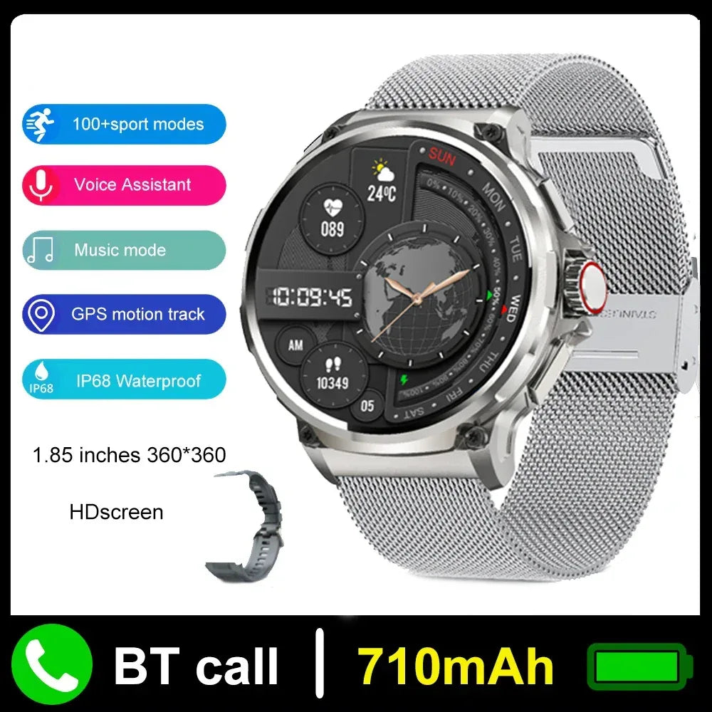 2025 New V69 1.85 Inch HD Bluetooth Call 710mAh Smart Watch Men Sports Fitness Tracker Heart Monitor Smartwatch For Android IOS - Wear444