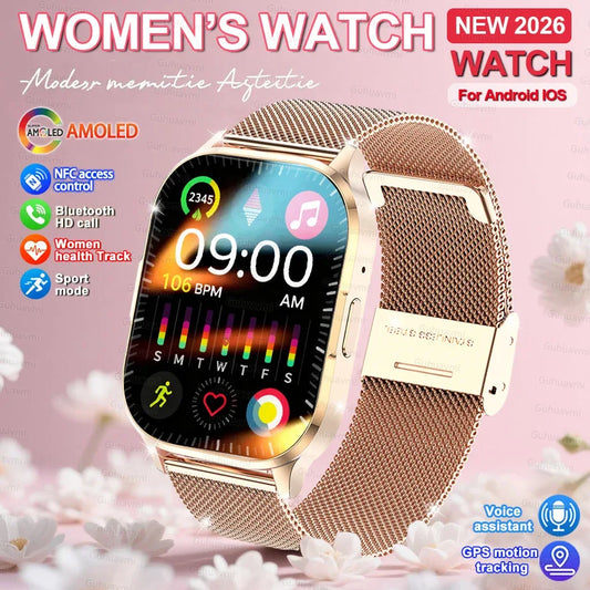 2026 Fashion Women Watch Ultra Smart Watches 2.01"AMOLED Full Touch Screen Call health Sport Smartwatch For Android IOS Ladies - Wear444
