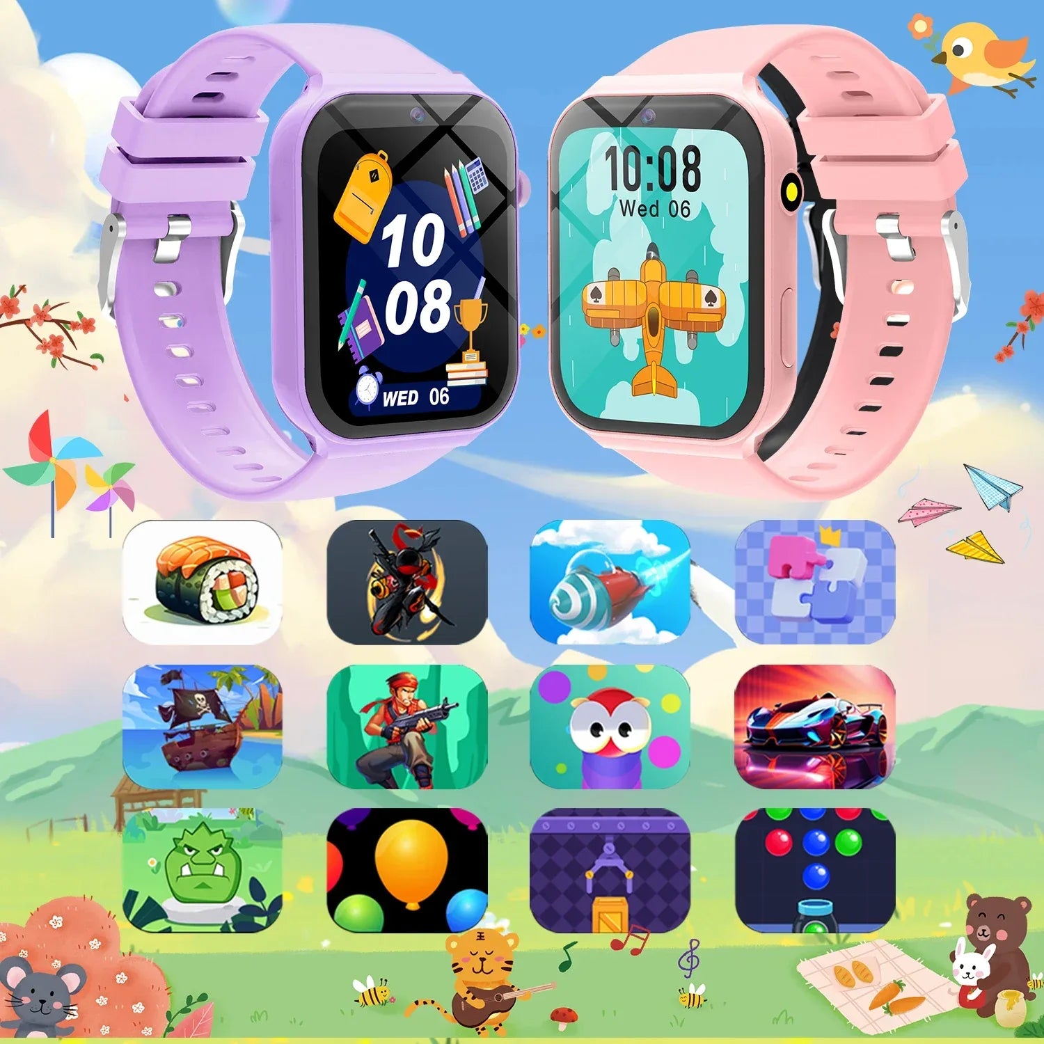 2025 New Smartwatch For Kids HD Camera Flashlight Study Partners Multi Games Calculator Children's Day Birthday Gift Boys Girls - Wear444