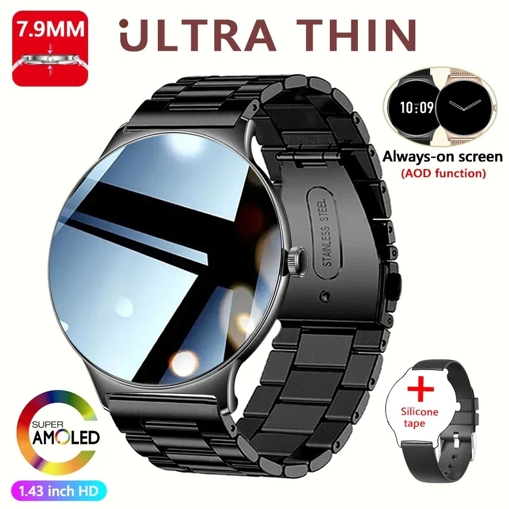 For Huawei Xiaomi New Ultra Thin Smart Watch Women Screen Always Display Time Sports Bracelet Bluetooth Call Fashion Smartwatch - Wear444