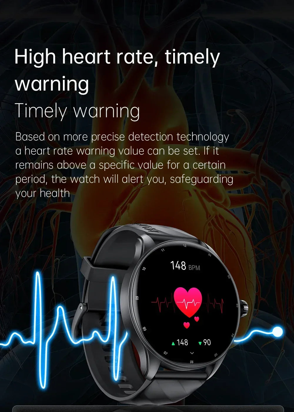 KUMI GW3 Pro Smartwatch 1.43" AMOLED IP68 Waterproof Bluetooth 5.2 Fitness Tracker Heart Rate Blood Oxygen Monitor - Wear444