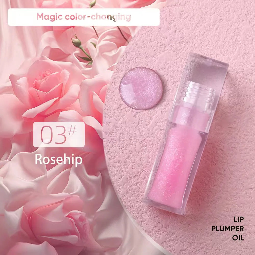 Magic Lip Oil Color Changing Lip Care Plumper Long lasting Moisturizing Cruelty Free Vegan Glitter Lipgloss Custom Logo 5pcs