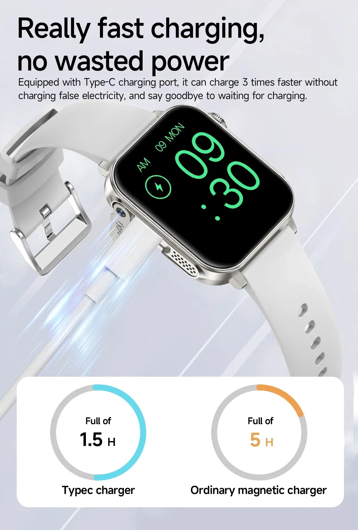 COLMI P80 Type-c Smartwatch Men Women Health Manager Bluetooth Call IP67 Waterproof Flashlight Smart Watch For Xiaomi iOS Phone - Wear444