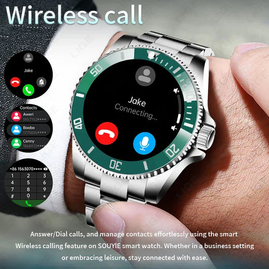 LIGE Original New Smart Watch 100+ Sports Modes IP68 Waterproof 1.27'' HD Screen Bluetooth call smart watchs for men Android IOS