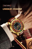 LIGE Quartz Man Watch Fashion Luxury Creative Roulette Game Dial Design Leather Casual Life Waterproof Watches for Men Gifts+Box