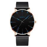 Minimalist Mens Fashion Ultra Thin Watches Simple Men Business Stainless Steel Mesh Belt Quartz Wrist Watch Relogio Masculino