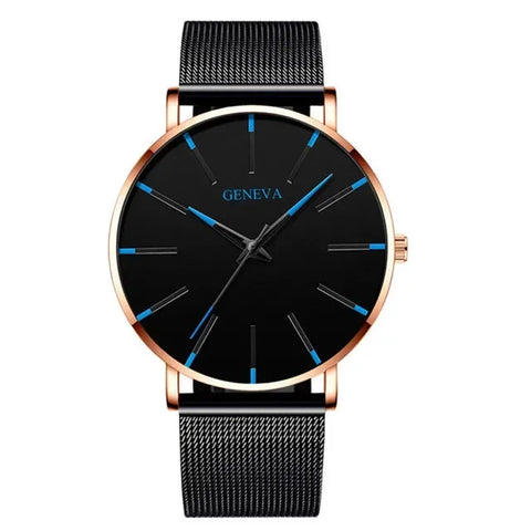 Minimalist Mens Fashion Ultra Thin Watches Simple Men Business Stainless Steel Mesh Belt Quartz Wrist Watch Relogio Masculino