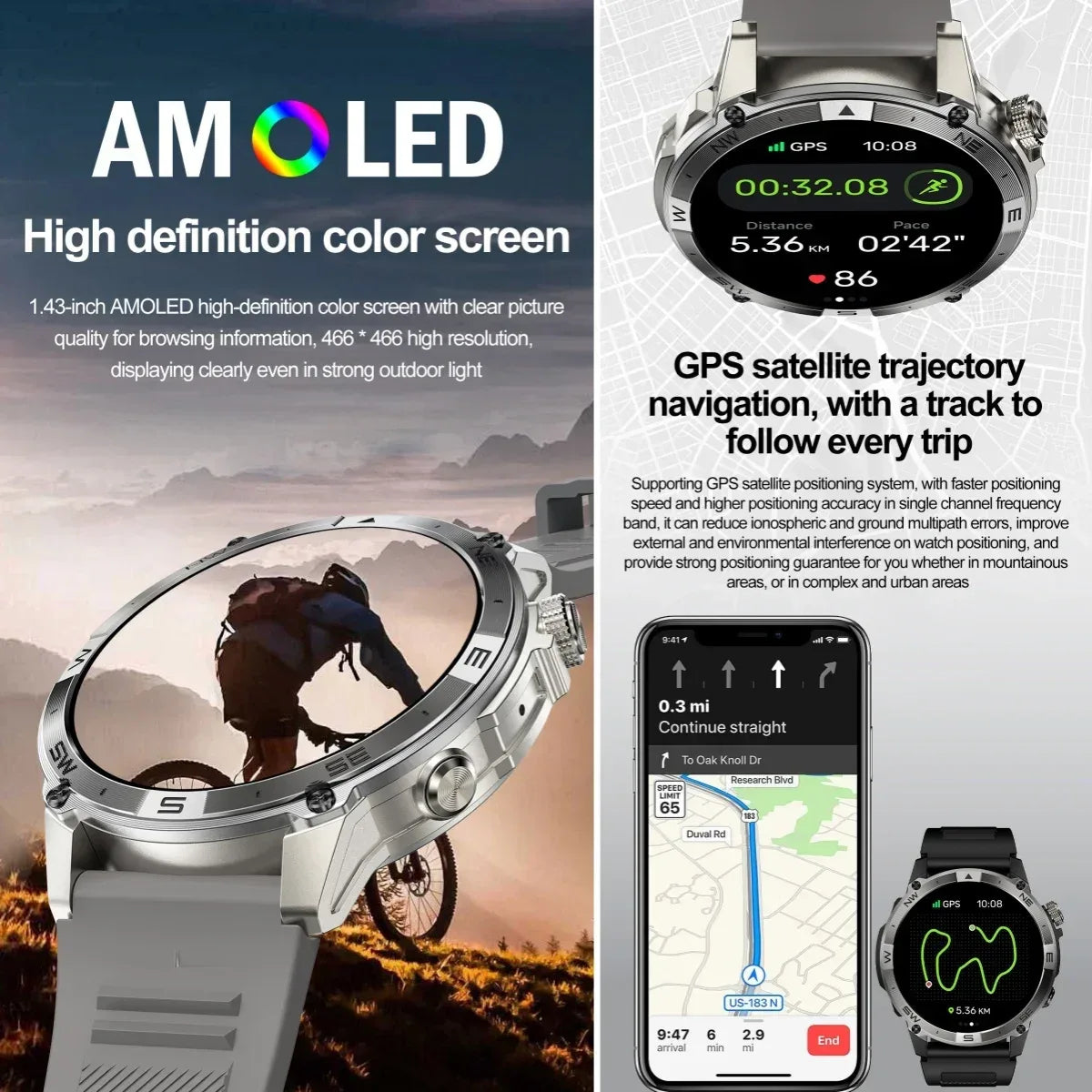 2025 NEW T-Rex Ultra GPS Smart Watch 5 ATM Waterproof Built-in Dual-band GNSS Compass Military Sport Smartwatch Men 2025 New - Wear444