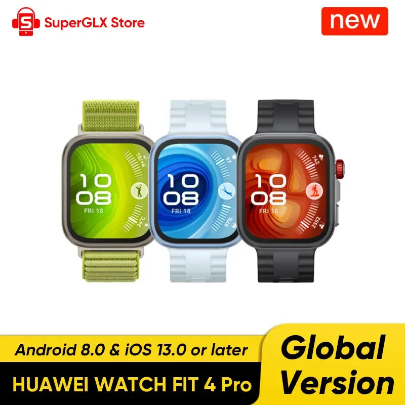 HUAWEI WATCH FIT 4 Pro Smartwatch Global Version 1.82 inch AMOLED Display Sapphire Glass ECG Sensor iOS & Android Compatible NFC - Wear444