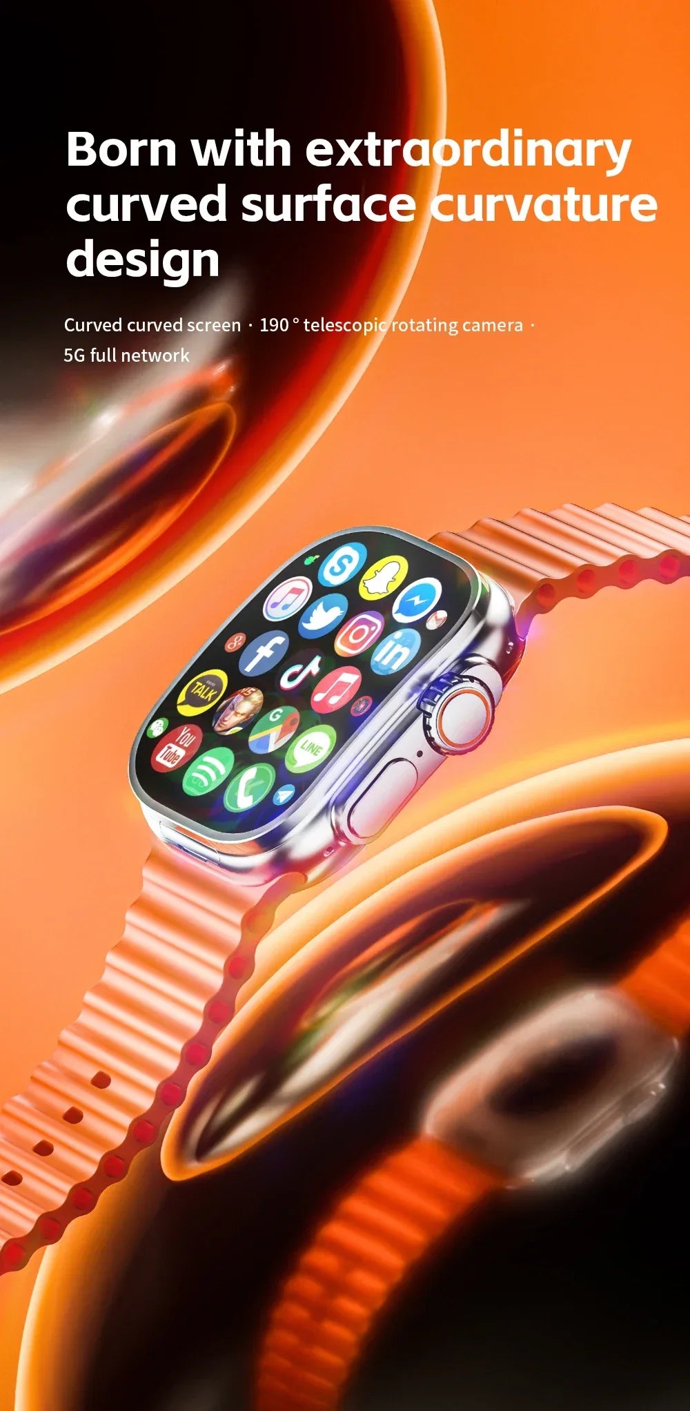 Curved Display S10 Ultra 3 Smartwatch JC02 Pro Smart Watch With 190° Rotary Camera NFC GPS WIFI Compass 2.26inch Amoled Screen - Wear444