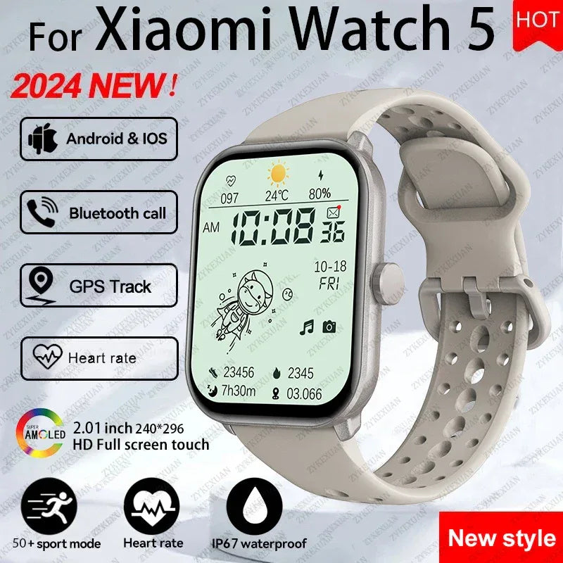 For Xiaomi Watch 5 Global Version Men Women HD AMOLED Display Heart Rate Bluetooth Call GPS Track Waterproof Sports Smart Watch - Wear444