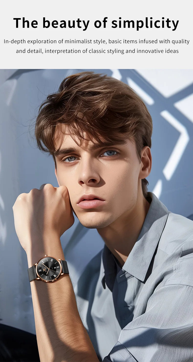 OLEVS Premium Stainless Steel Business Watch - Waterproof Quartz Timepiece