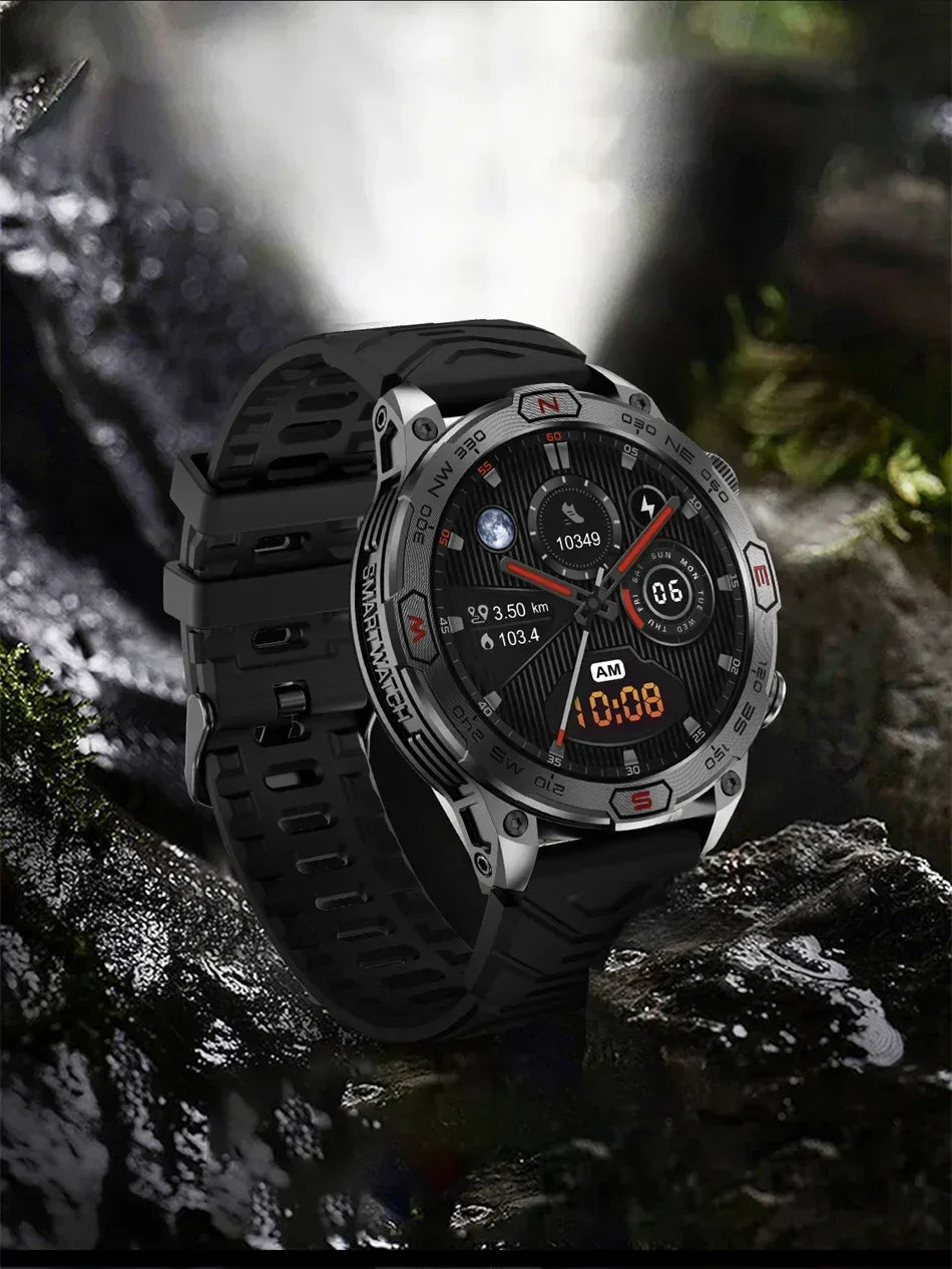 2025New Smart Watch AMOLED Screen GPS Sport Fitness Waterproof LED Lights Compass HD Call Call Smartwatch For Android iOS man - Wear444