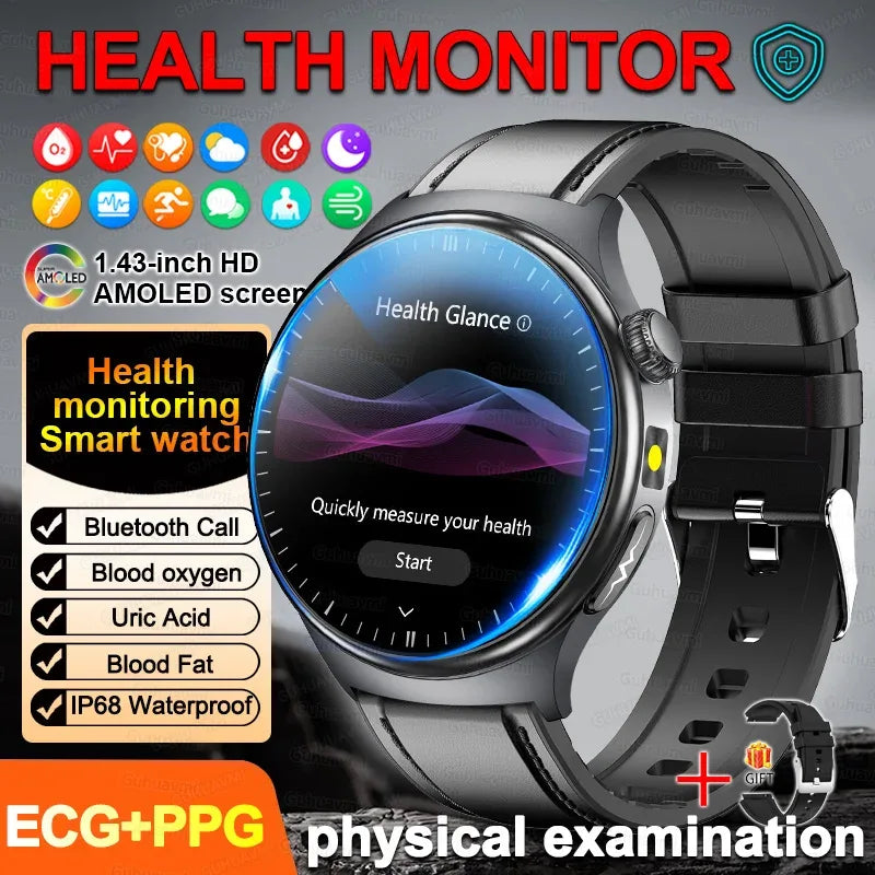 2026New Smart Watch Men Sport ECG Heart Rate Blood Pressure Health Diagnosis Sport Fitness tracking Smartwatches For Men women - Wear444