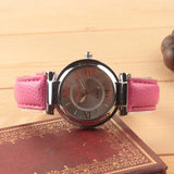 WOKAI high quality casual men's belt quartz watch classic retro Roman simple style business male student electronic clock