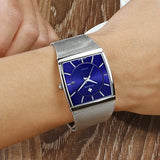 WWOOR 2024 Fashion Men Watch Full Steel Mesh Belt Waterproof Men Clock Luxury Watch For Men Quartz Sport Wristwatch Reloj Hombre