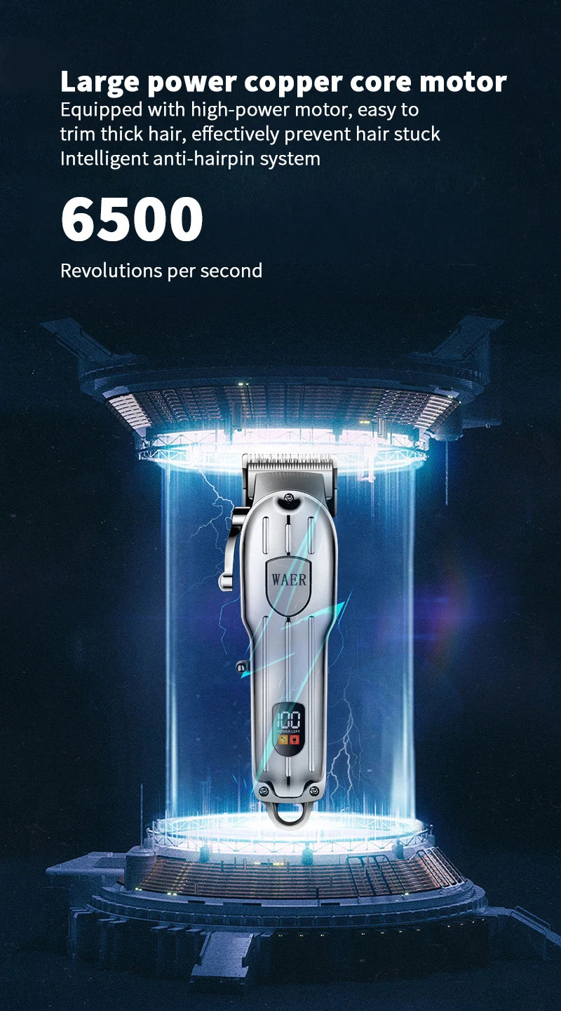 Hair Clipper Professional Electric Hair Clipper Rechargeable Hair Trimmer Machine Men's Electric Shaver Barber Cutting Machine