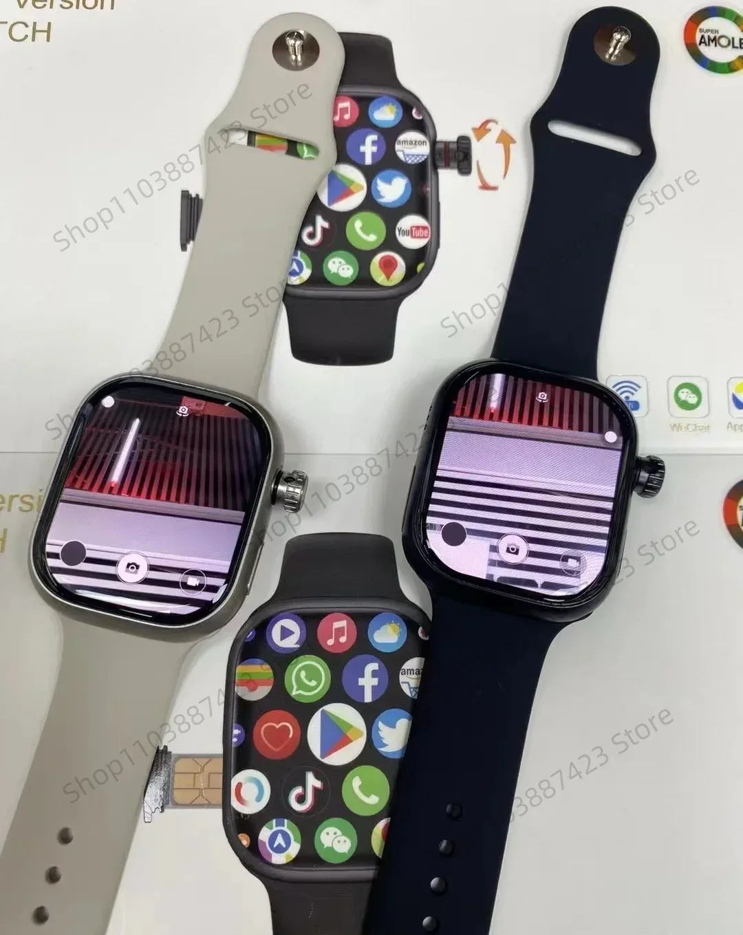 CD99 watch X 5G smartwatch 2.29inch AMOLED 5G LTE smart watch with 180 ° rotary camera GPS WiFi SIM card slot health monitoring - Wear444