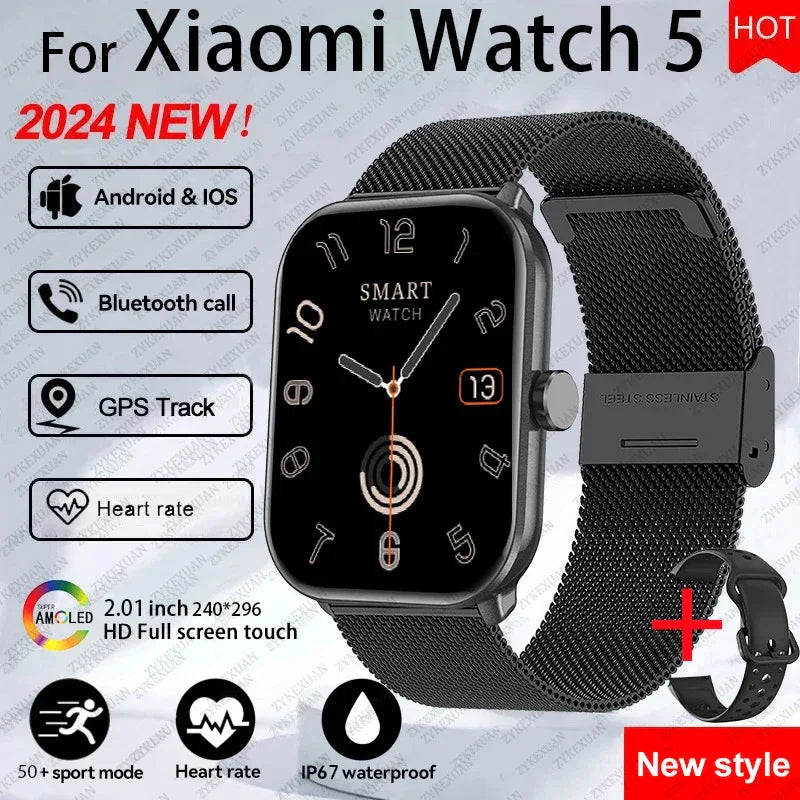 For Xiaomi Watch 5 Global Version Men Women HD AMOLED Display Heart Rate Bluetooth Call GPS Track Waterproof Sports Smart Watch - Wear444