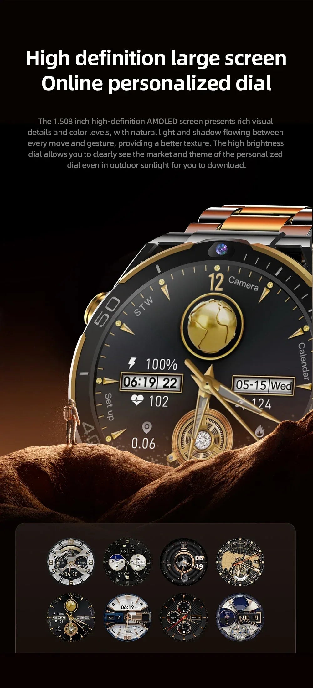 Global Android 10 Smartwatch MTK MT6762 Octa-core CPU 4G Lte Smart Watch 6GB Ram 128GB Rom API 29 Dual Camera Wifi Gps Sim Card - Wear444