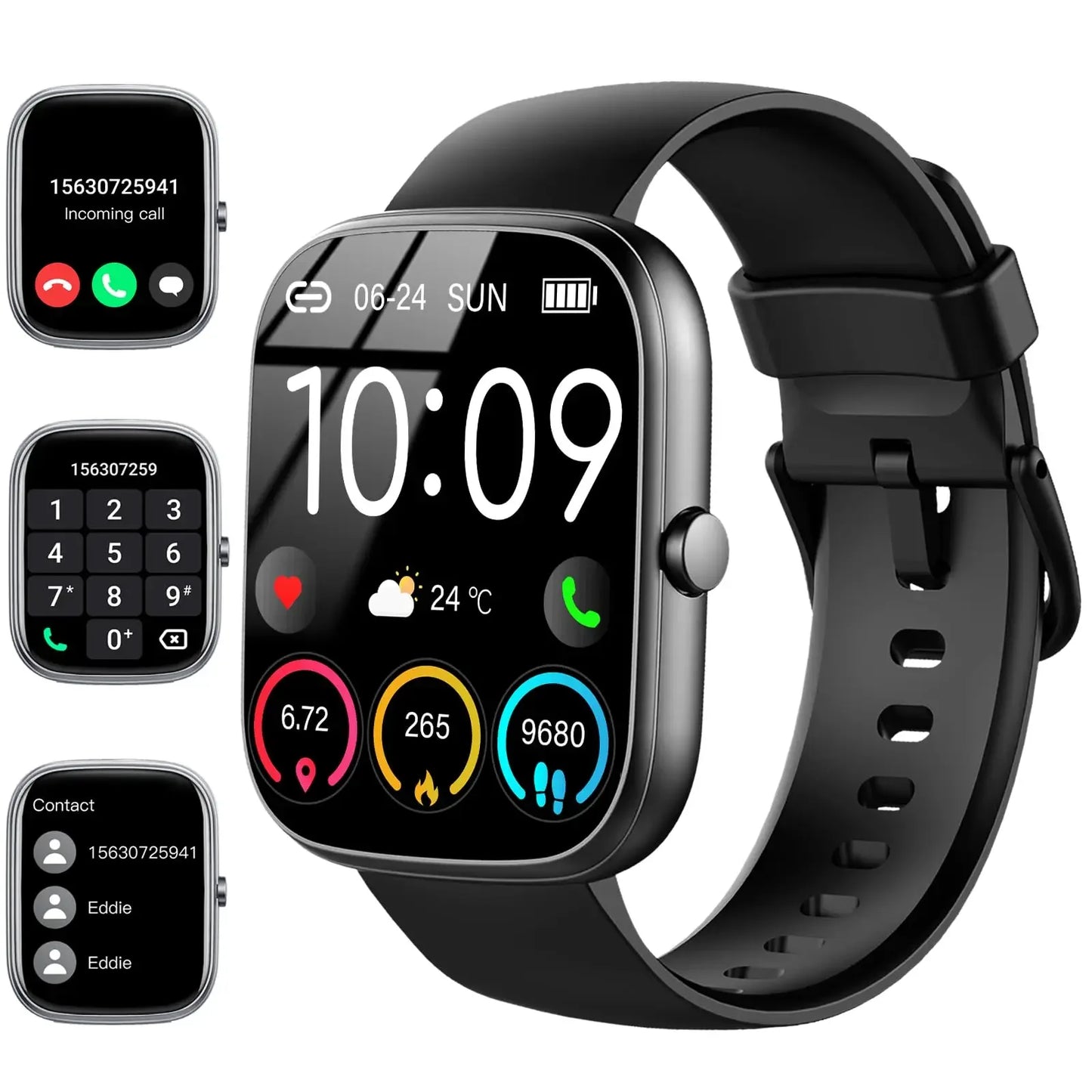 Smart Watch, 1.91" Smartwatch (Answer/Make Call), IP68 Waterproof Fitness Tracker, 110+ Sport Modes, Heart Rate and Sleep Monit - Wear444