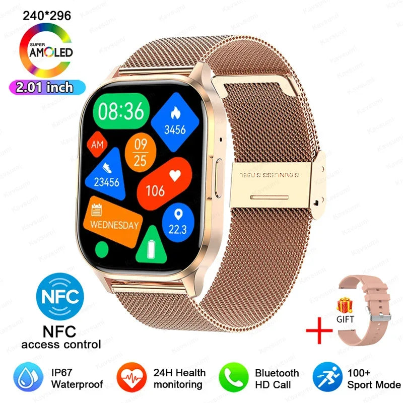 2026 Fashion Women Watch Ultra Smart Watches 2.01"AMOLED Full Touch Screen Call health Sport Smartwatch For Android IOS Ladies - Wear444