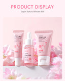 3pcs/set Sakura Skin Care Sets Face Cream Serum Eye Cream Face Beauty Products for Women Daily Moisturizing Skin Care Products