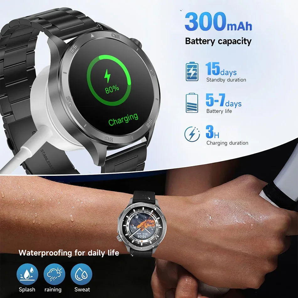 2025 New OPPO X2 Smart Watch Men's GPS Sports IP68 Waterproof Compass Heart Rate Blood Oxygen Bluetooth Call Smartwatches IOS - Wear444