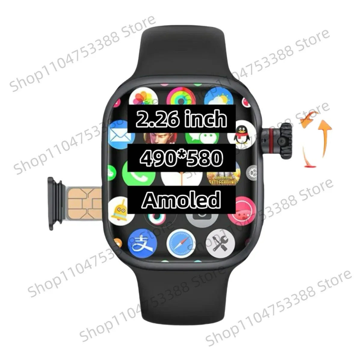 CD99 watch X 5G smartwatch 2.29inch AMOLED 5G LTE smart watch with 180 ° rotary camera GPS WiFi SIM card slot health monitoring - Wear444