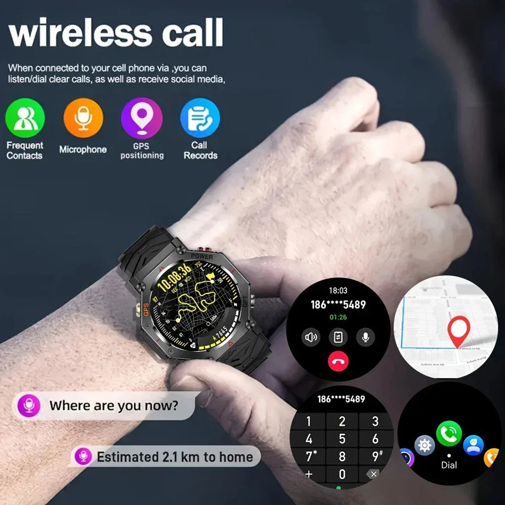 SENBONO GPS Smart Watch Men Built-in GPS Bluetooth Call AI GPT Fitness Tracker Waterproof Military Sports Smartwatch for Men - Wear444