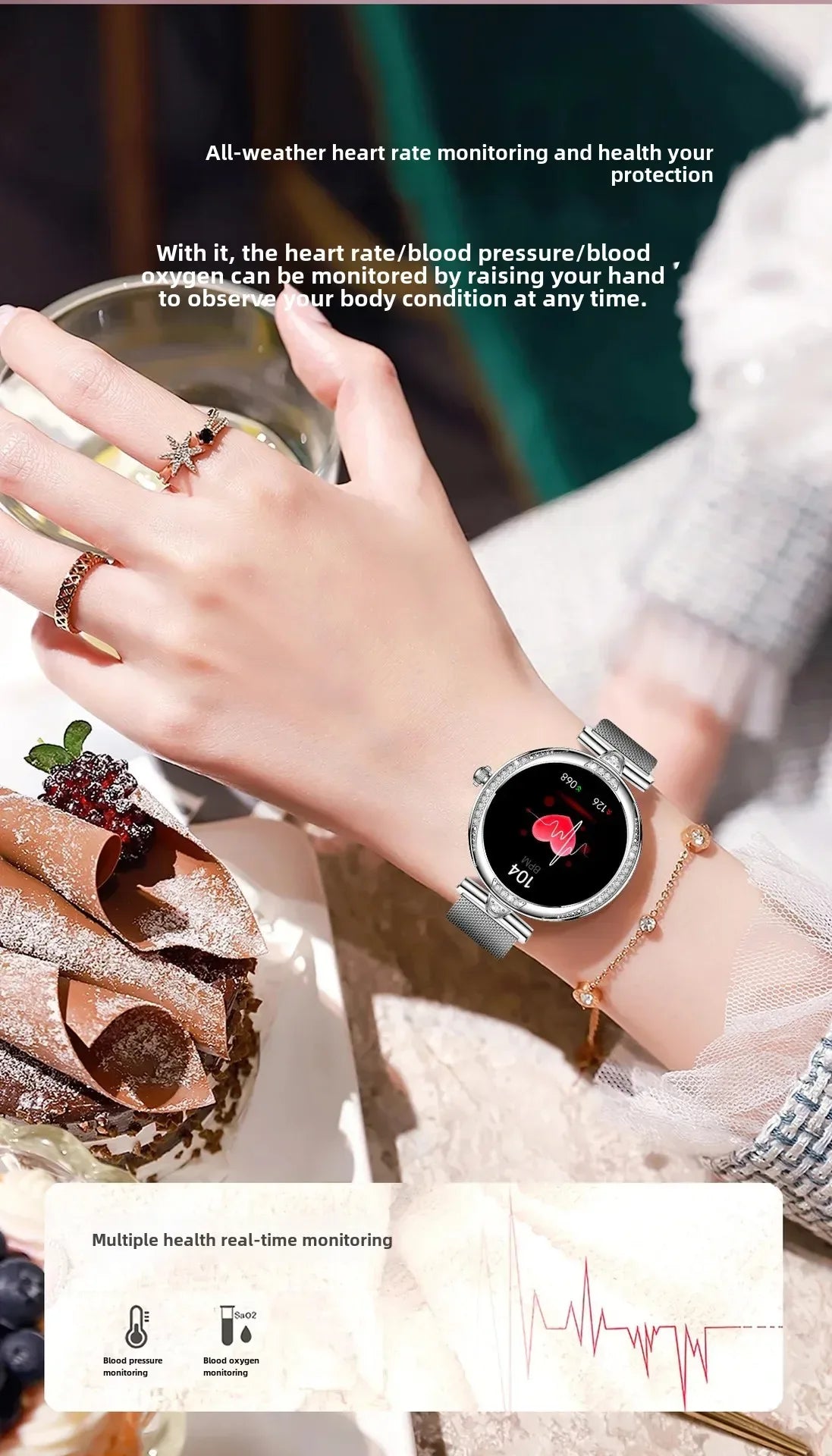 NX17PRO Women's Smart Watch With Metal Strap AMOLED Screen Bluetooth Calls Sports Health Monitor Fashion Decoration Wristwatch - Wear444